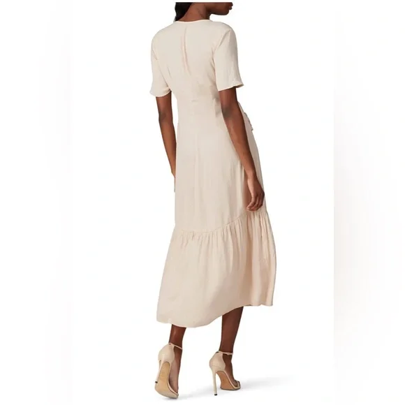 LIKE NEW LOVE, WHIT BY WHITNEY PORT NUDE TIE WAIST DRESS